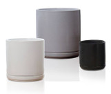Mini Cylinder Pot w/ Saucer made by here at Twin Oaks Nursery & Supply