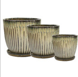 Rutted Road Egg Pot w/ Saucer made by here at Twin Oaks Nursery & Supply