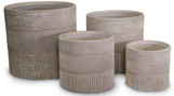 Corrugated Cylinder Pot - Rustic Cream
