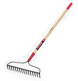 Truper TruTough Bow Rake - Wood Handle, 16 Tines