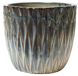 Shadow Ridge Egg Pot - Fireworks Brown made by Ceramo here at Twin Oaks Nursery & Supply