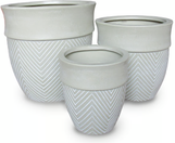 Tweed Tall Pot - Cream made by Ceramo here at Twin Oaks Nursery & Supply