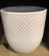 Antique Drop in Pot 8" White Asst made by here at Twin Oaks Nursery & Supply