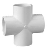 Cross Fitting - PVC made by Lasco here at Twin Oaks Nursery & Supply