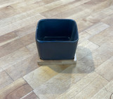Mini Square Pot w/ Bamboo Saucer 3.5"