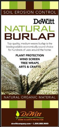 DeWitt Natural Burlap 3 ft x 24 ft, biodegradable organic burlap fabric with plant protection features and artistic uses.