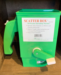 Spreader Scatter Box made by PlantMates here at Twin Oaks Nursery & Supply