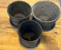 Aged Terra Cotta Round Flower Pot & Saucer (AT46&AT47)