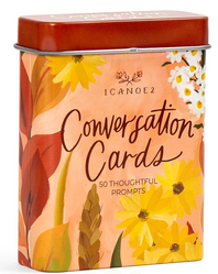 Conversation Starters Deck of Cards & Storage Tin made by 1canoe2 here at Twin Oaks Nursery & Supply