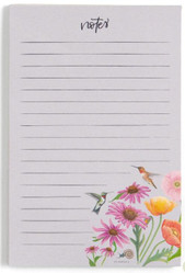 1canoe2 Notepad, floral design with hummingbirds and pink, orange, and purple flowers at the bottom.