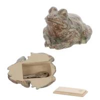 Resin Frog Key Keeper made by True to Nature here at Twin Oaks Nursery & Supply
