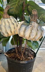 White Metal Pumpkin Decor
