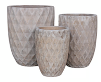 Tall Diamond Pot - Antique Sandstone made by Ceramo here at Twin Oaks Nursery & Supply