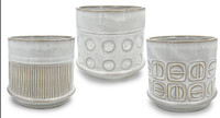 Flying Saucer Cylinder Pot 5.75" - White Assorted made by Ceramo here at Twin Oaks Nursery & Supply