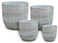 Tally Mark Egg Pot Antique - White made by here at Twin Oaks Nursery & Supply