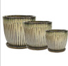 Rutted Road Egg Pot w/ Saucer made by here at Twin Oaks Nursery & Supply