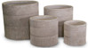 Corrugated Cylinder Pot - Rustic Cream made by here at Twin Oaks Nursery & Supply