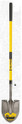 Truper Round Point Shovel Fiberglass Handle, image of a shovel with a round metal pointed blade and yellow fiberglass handle for durability and strength