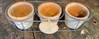 Aged Terra Cotta 3 Flower Pots in Metal Basket (AT11)