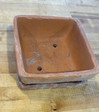 Aged Terra Cotta Square Flower Pot & Saucers (AT05&AT06)