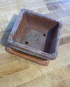 Aged Terra Cotta Square Flower Pot & Saucers (AT05&AT06)
