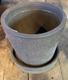 Unglazed Flower Pot & Saucer - Large - Brown (PP013&PP017) made by Robert & Stevens Potters here at Twin Oaks Nursery & Supply