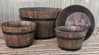 Round Whiskey Barrel Planter - Dark Stain