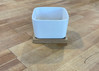 Mini Square Pot w/ Bamboo Saucer 3.5"