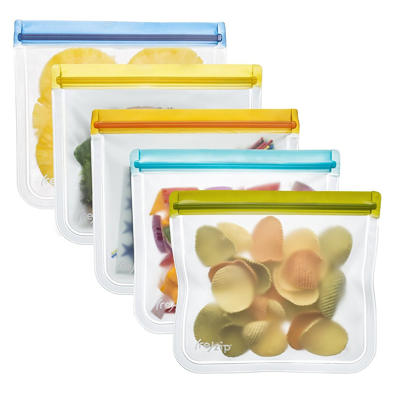 (re)zip Leakproof Reusable Lunch Storage Bags (5-Pack)