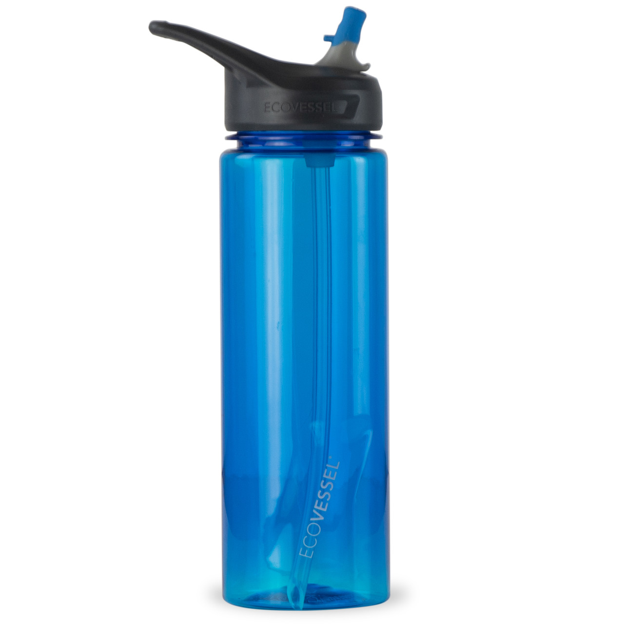 24 oz EcoVessel Wave Sports Water Bottle with Silicone Straw