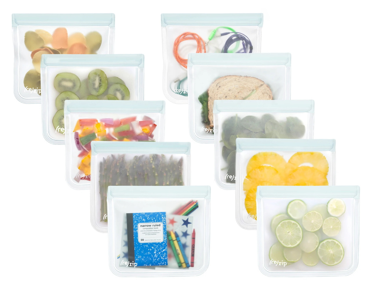 (re)zip Leakproof Lay-Flat 10-Piece Lunch Family Pack