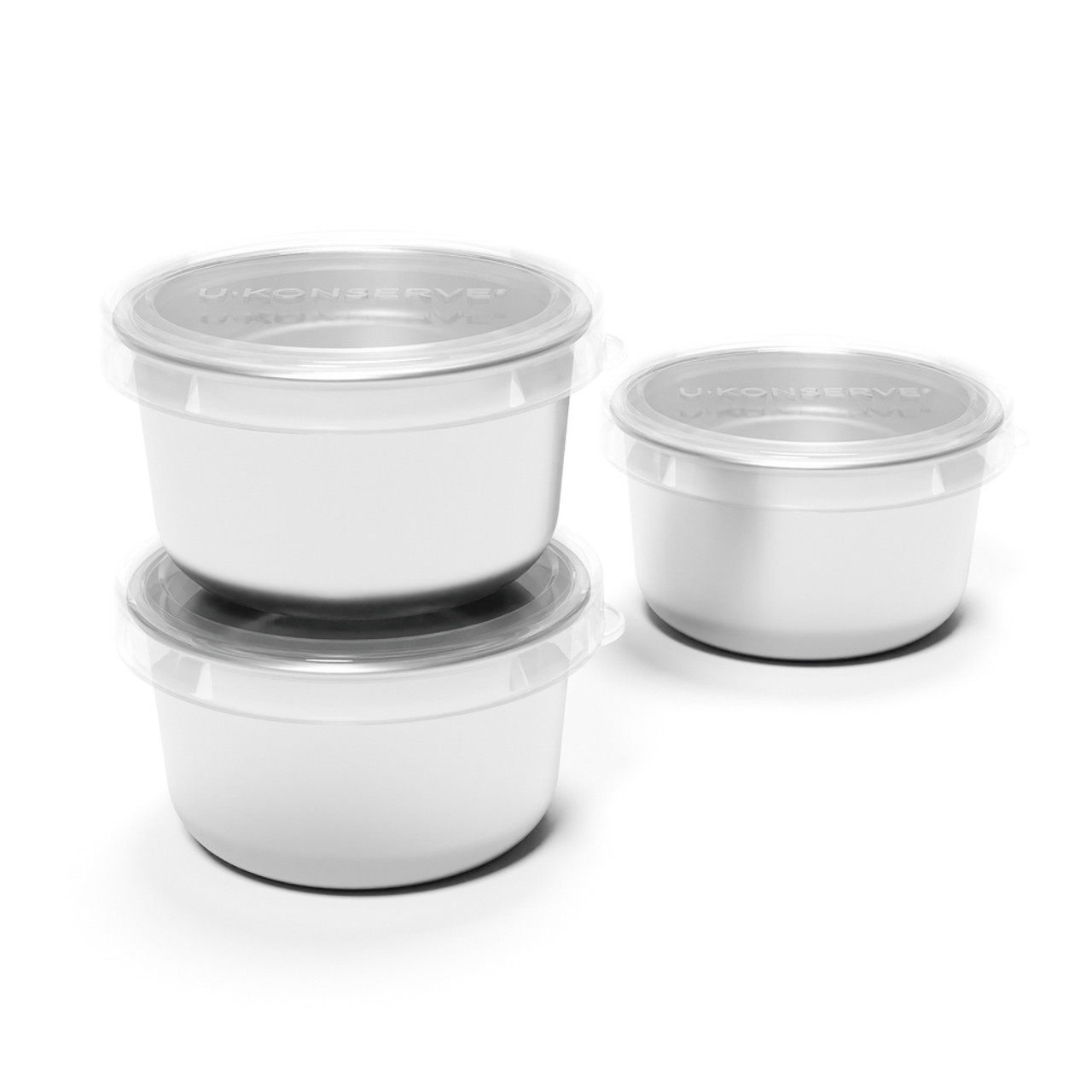Ukonserve Stainless Steel Dip Containers with Silicone Lid (Set of 3)
