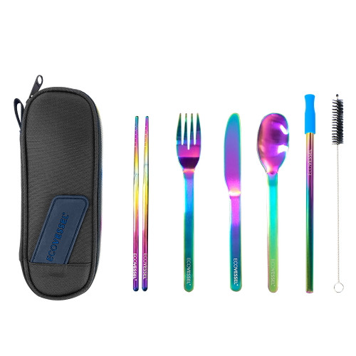 EcoVessel Wanderware 6-Piece Reusable Stainless Steel Utensil Set