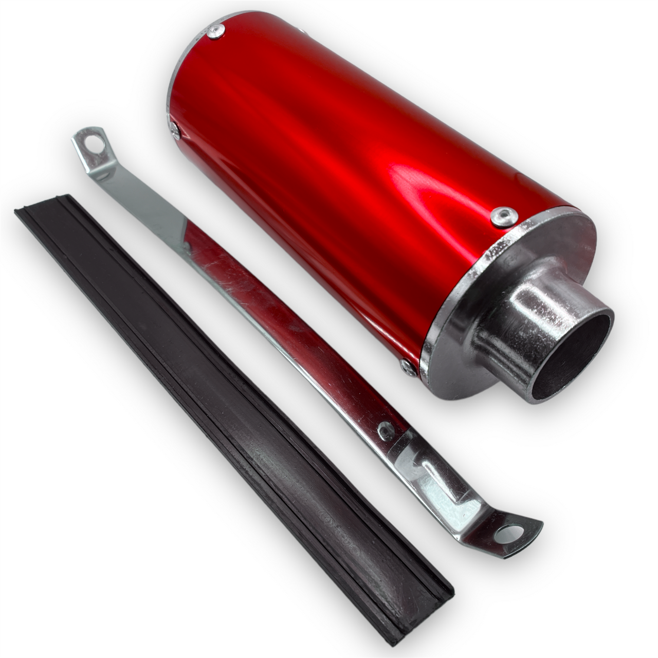 Red 28mm Pit Bike Exhaust Pipe Muffler - Red Circles Motorcycles