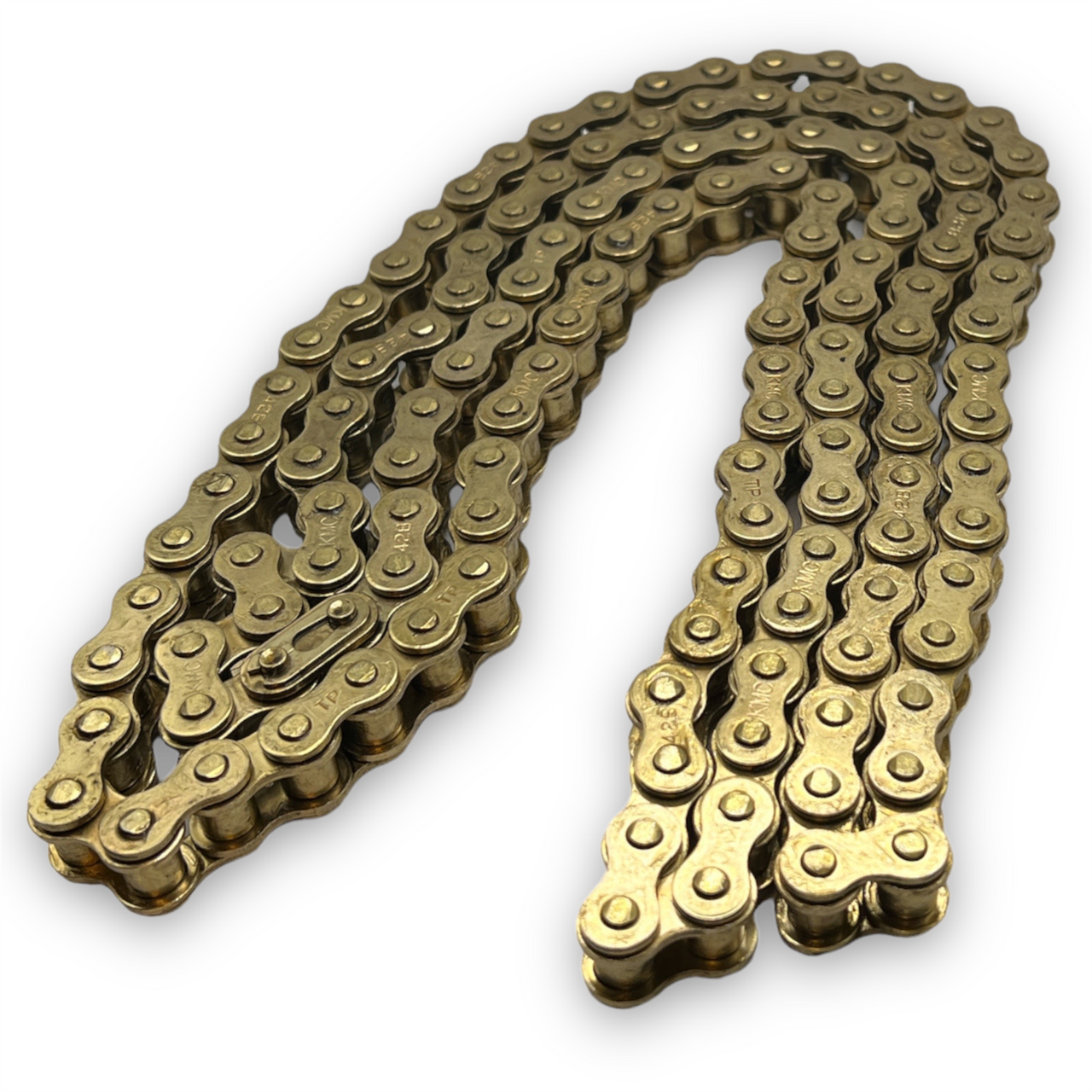 140 Link 428 Pitch KMC Gold Pit Bike Chain Red Circles