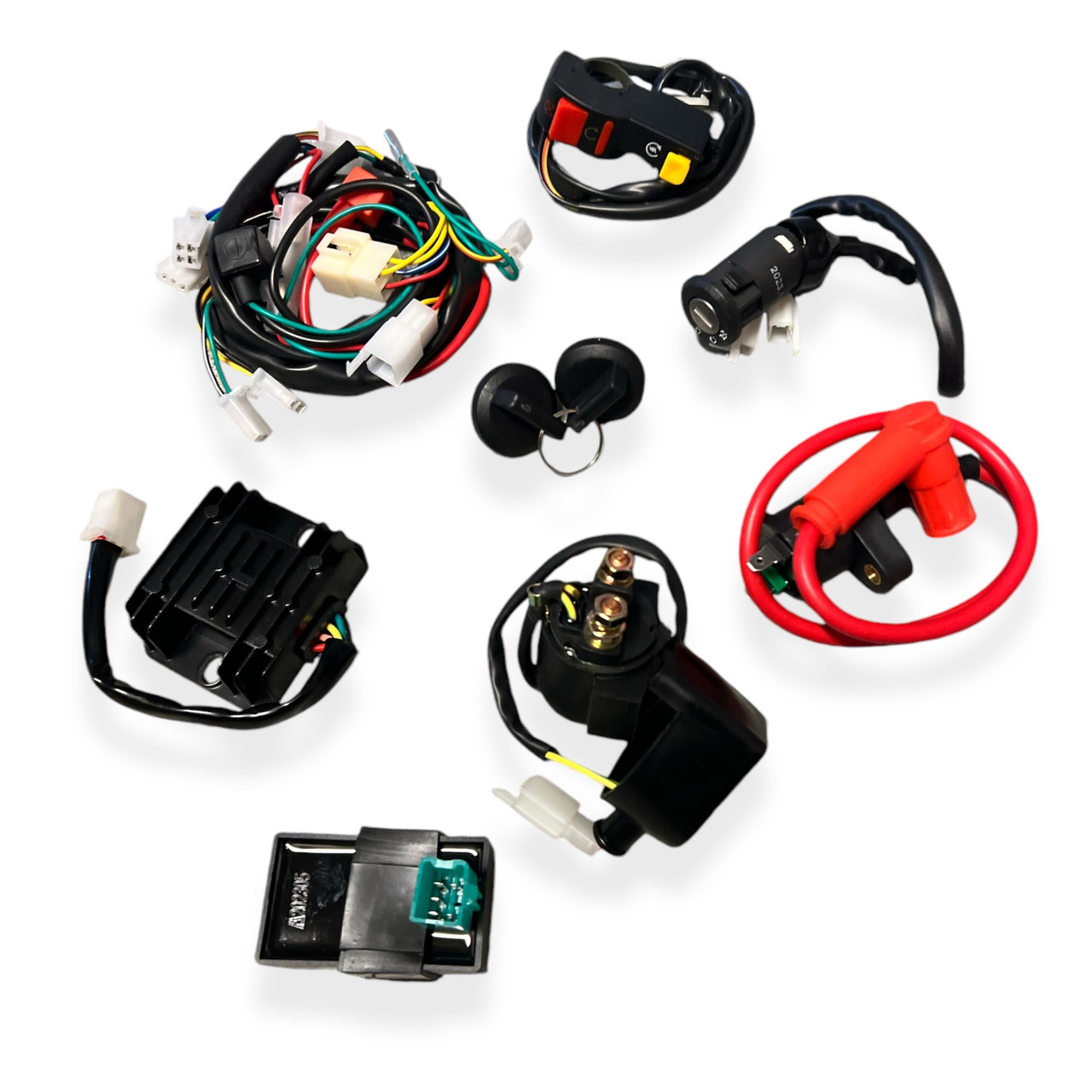 Zongshen 190cc (Z190) Complete Pit Bike Wiring Loom - Red