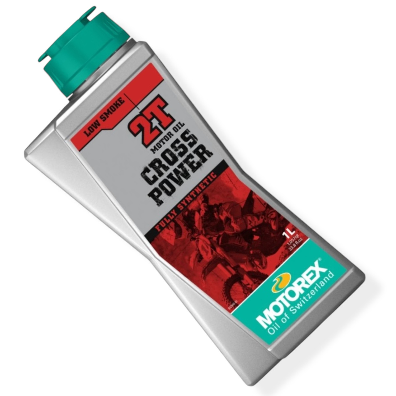 1 Litre Motorex 2T Cross Power Fully-Synthetic 2-Stroke Oil - Red