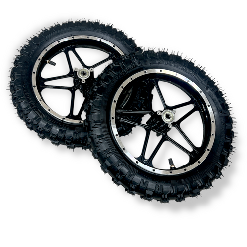 Black 2.50-10 Mini Dirt Bike Wheels Set