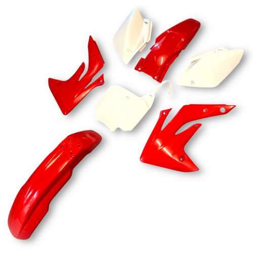 Red + White Honda CRF150 Plastics Set