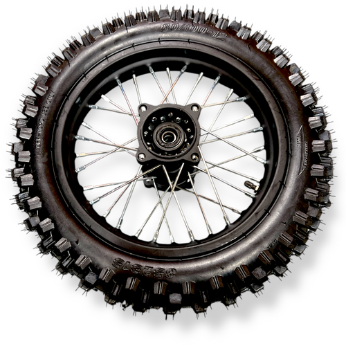 Black 12" SDG Pit Bike Rear Wheel With Tyre