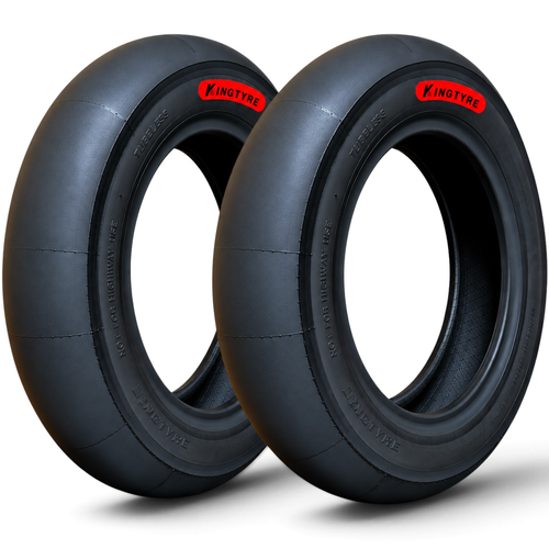 KingTyre K00 Pit Bike Supermoto Slick Tyre Pair 100/90-12 120/80-12 - Super Soft - View 1