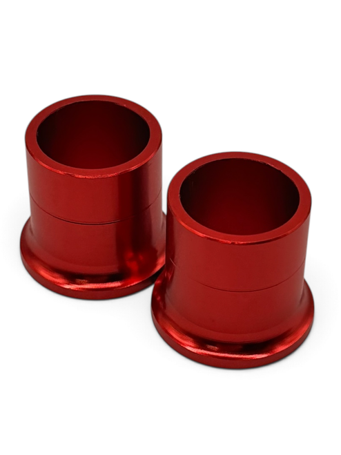 Red CNC Pit Bike Wheel Spacers 15mm x 27mm - View 1