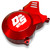 Red DEEP STATE Pit Bike Ignition Cover