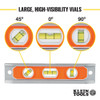 Klein Tools 935R Aluminum Torpedo Level Magnetic 9-Inch infographic