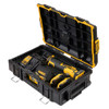 DeWalt 20V MAX Compact Refrigerant Pipe Press Tool Kit with battery, charger, strap shown inside hard case