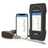 Sauermann Si-CA 130 Kit 2BH Two Gas Commercial Combustion Analyzer with O2 & CO, 12in Probe with 10ft Dual Hose shown with smart device (not included)