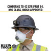 Klein 604403 N95 Disposable Respirator Mask on person