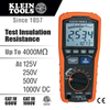 Klein Tools ET600 Insulation Resistance Tester Megohmmeter specs infographic