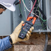 Klein Tools CL810 Auto Ranging True RMS Digital Pro Clamp Meter in use around cable