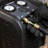 MalcoEdge RH7214 TurboFlow Refrigerant Hose in use with recovery machine